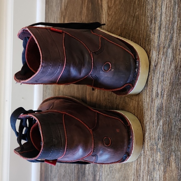 Vtg Oliberte Mens EU 41 US  Distressed Heavyweight Leather Boots Burgundy - Picture 5 of 8